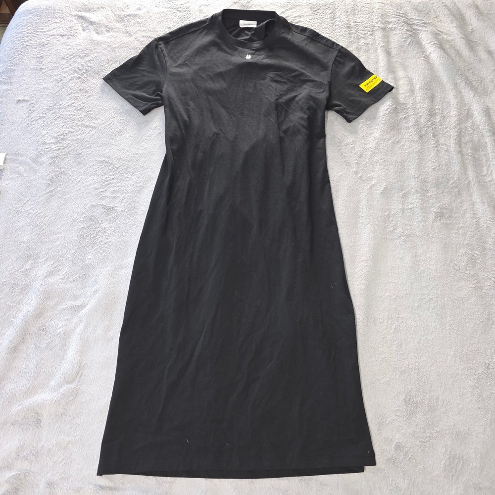Been Trill Black T-Shirt Dress Short Sleeve Midi‎ Embroidered Logo Small